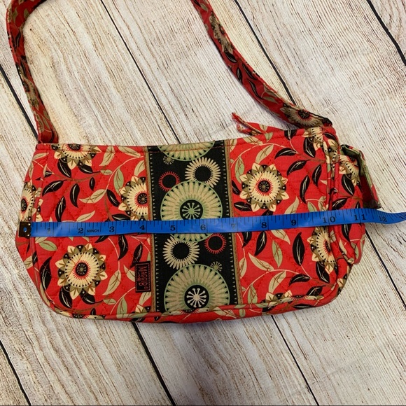 Maggie B Red Patterned Quilted Purse - Picture 6 of 14